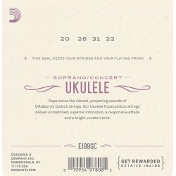 D'Addario EJ99SC Ukulele Sopran/Concert FluoroCarbon